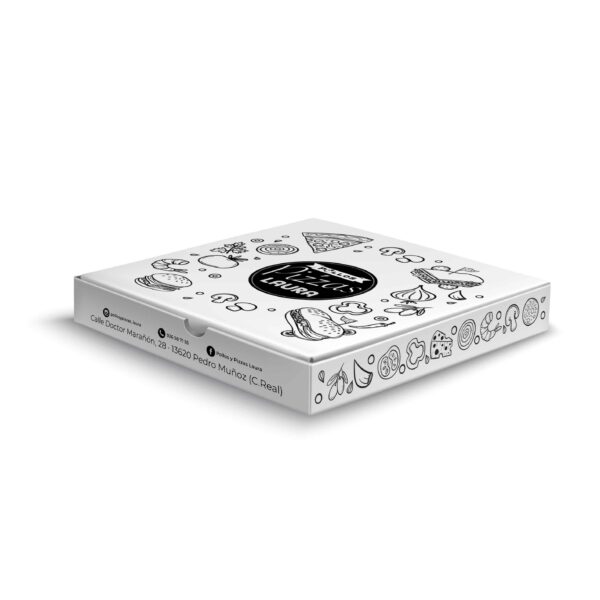 CAJA PIZZA 33 X 33 POLLOS Y PIZZAS LAURA 100 UNIDA
