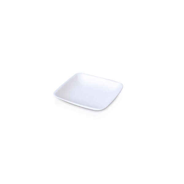 85215 - PLATO CAÑA AZUCAR 6,5X6,5 PURE BLANCO 50UN