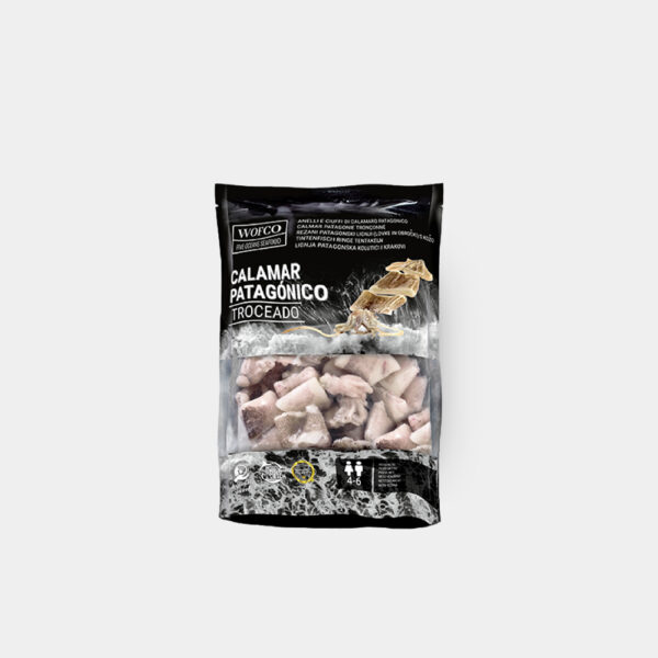 CALAMAR PATAGONICO TROCEADO 1 KG IQF 0% GLASEO