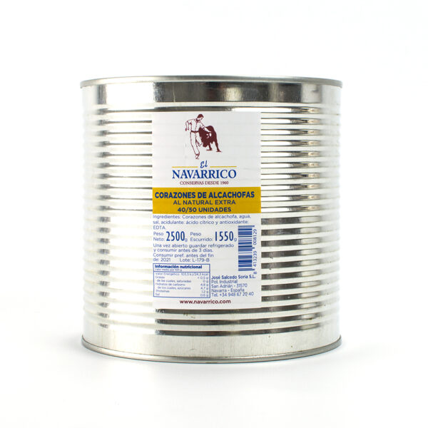 ALCACHOFA NATURAL 40/50 LATA 3KG NAVARRICO