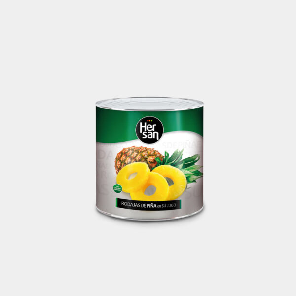 PIÑA EN SU JUGO 50/60 RODAJAS LATA 3 KILOS HERSAN